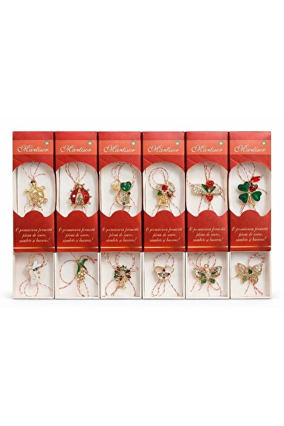 OEM Set of 24 martisors with different shapes and designs, Martisor for the m...
