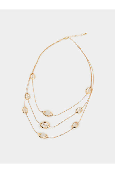 Styli Gold Layered Necklace with Crystal Accents