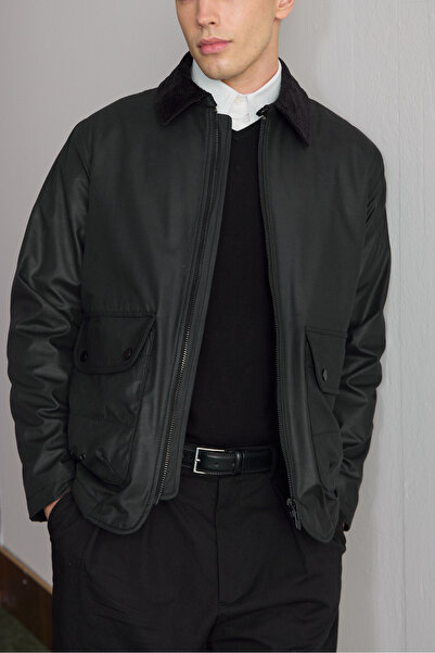 Danger Men's Velvet Collared Coat Jacket Black