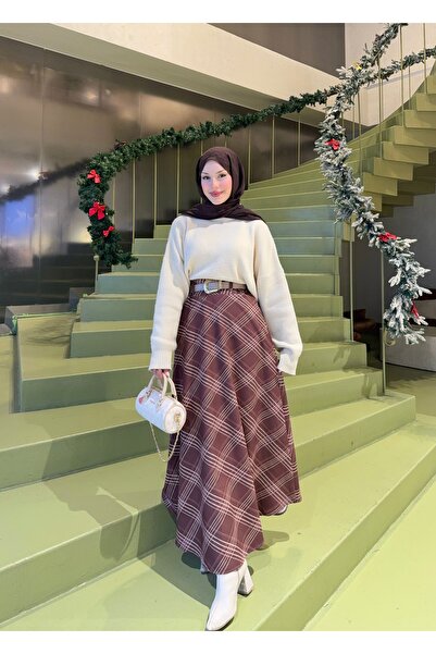 sorisso Plaid Skirt with Belt