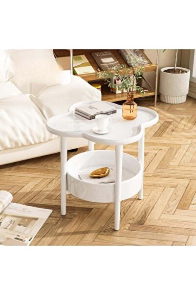Türkiye Small table modern corner table two-tier bedside table Nordic oval table