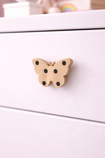 Rekatech bej Kelebek Dolap Kulpu – Çocuk Odası Şifonyer ve Çekmece İçin Şık D...