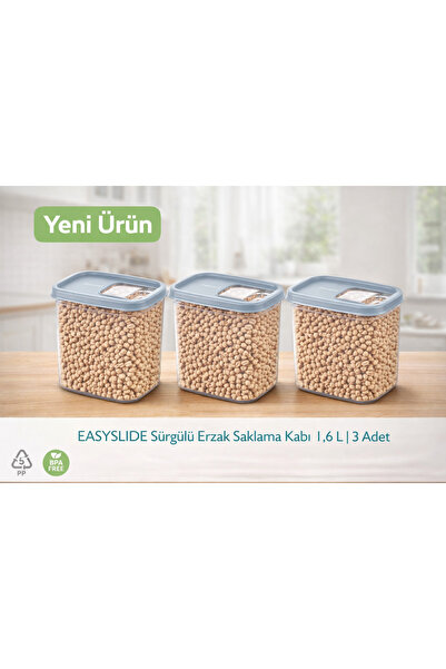 4AFACANÇEKİRGE Gree Home Hobby Life Sliding Food Container Set of 3