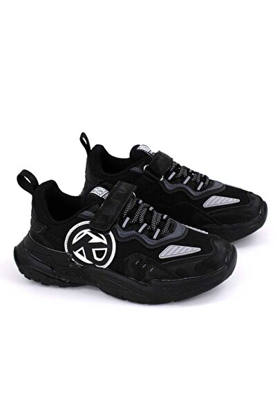 mm Comfortable sneakers for children with a voluminous sole A525-BLACK