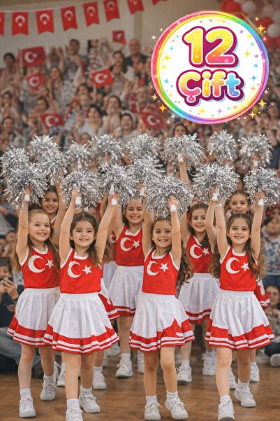 TOYFEST PonPon Металевий блискучий срібний Amigo з палицею Міцний легкий убол...