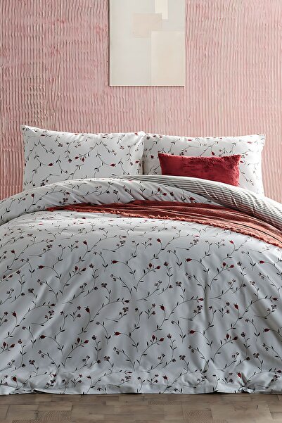 Doqu Home طقم غطاء لحاف مزدوج أبيض أنيق من Ranforce