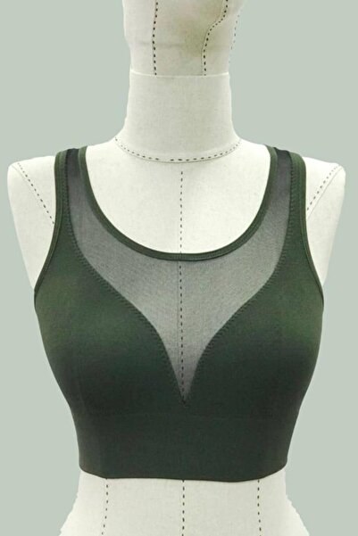 Difolia Green emay 4028 seamless tulle gathered bustier