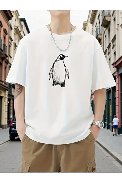 Karatopak Tricou supradimensionat cu imprimeu Nihilist Penguin