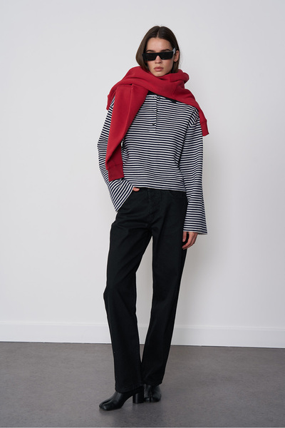 Beyyoglu Polo Yaka Uzun Kol Tshirt