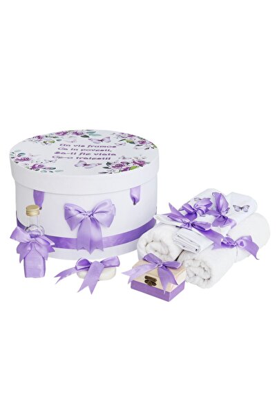 Flashmarket Trusou botez Fetita 8 piese cu Fluturi Violet – Set complet botez...