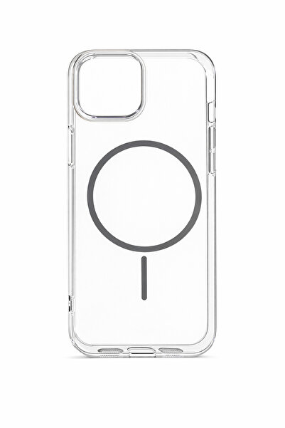İPhone 15 Uyumlu Magsafei Renkli Sert Mika Sararmaz Kılıf Titanyum Gri