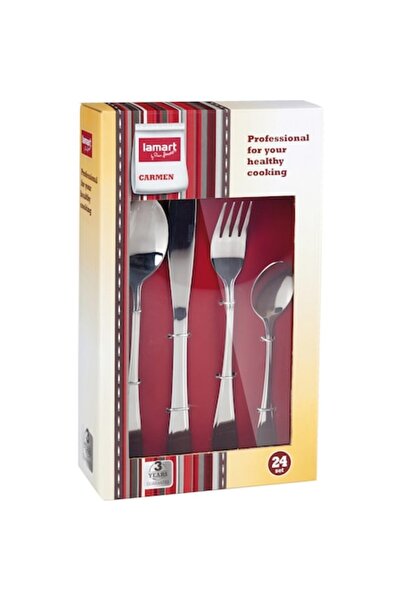 LAMART Carmen Cutlery Set, Stainless Steel, 24 Pieces