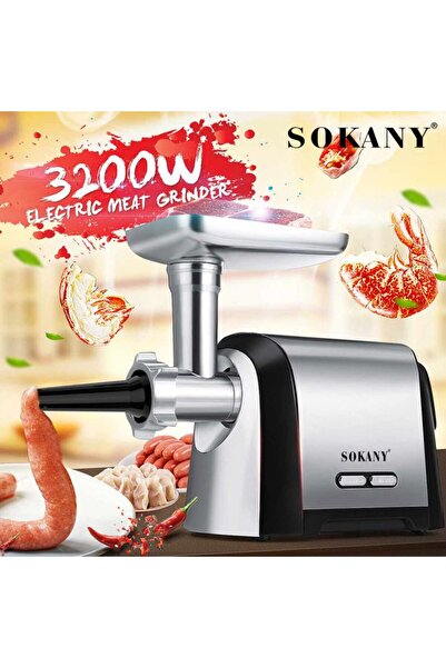 Generic مفرمة لحم كهربائية سوكاني 3200 واط - حشو سجق متعدد الوظائف من الفولاذ...