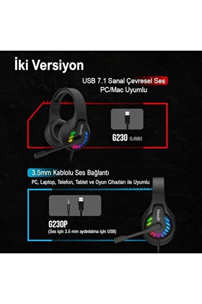 Nacario Nrcrioshop G230 Neon 7.1 USB 50mm Gaming Headset with Microphone 1201248