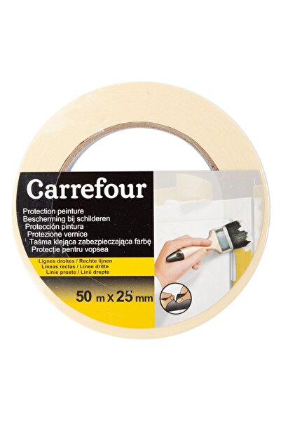 Carrefour Banda pentru mascare Carrefour, 50 m x 25 mm, Bej