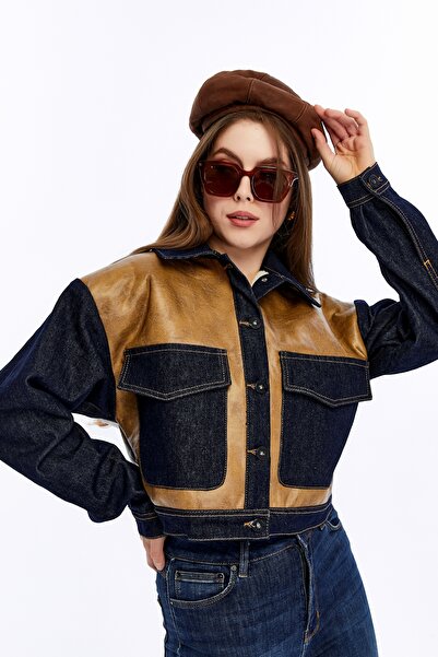 CHOS7N Women's Fur Leather Large Pocket Buttoned Warm Jacket Casual Coat