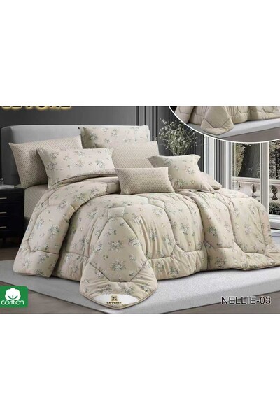 alzawia مفرش نفرين 8قطع صيفي فاخر مشجر قطن