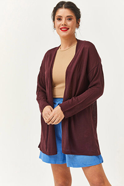 LE CARAMBOLE Women's Plum Thin Summer Knitwear Cardigan