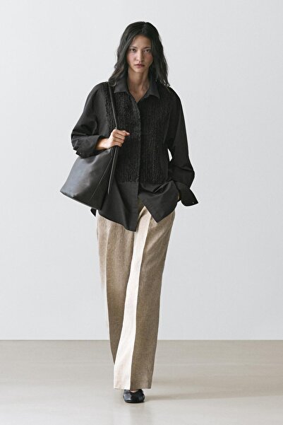 Massimo Dutti İşlemeli göğüs detaylı gömlek