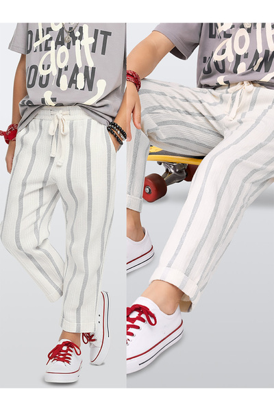 Denokids Ριγέ Υφαντό Μονό Παντελόνι