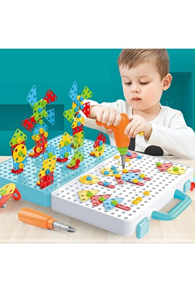 Yıldızan gzmshop Giffy/Oyuncak 3D Yaratıcı 340 Parça Tamir Seti Pilli Matkapl...
