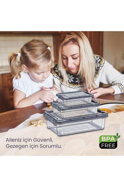 Nacario Nrcrioshop Life 3-Piece Locking Storage Set (3L+1.5L+0.85L) – Nesting...