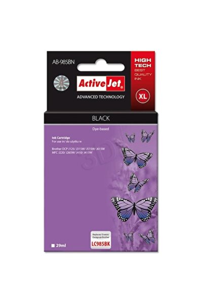ActiveJet Replacement for Brother LC985BK, 29 ml; Black