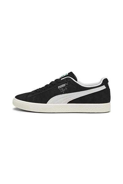 Puma Mens Clyde Hairy Suede Sneakers - Black