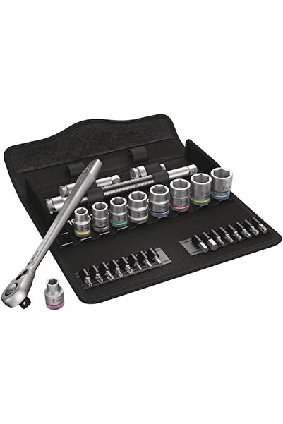 Generic Brand Set clichet reversibil Zyklop 3/8" cu chei tubulare și biți, WE...