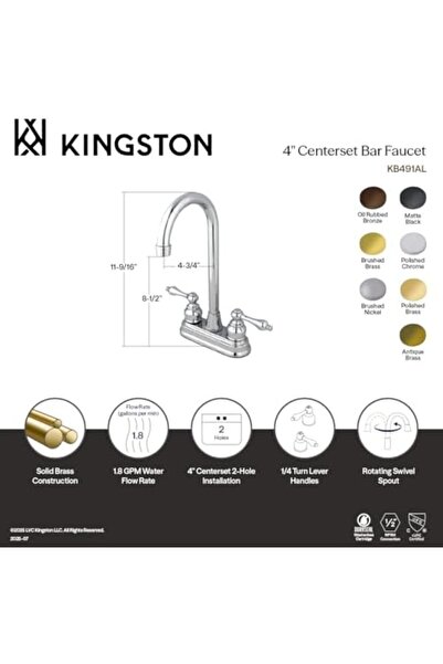 Nacario NrcrioShop KB495AL صنبور فيكتوريا عالي الارتفاع مكون من حزام قطع، 4-3...