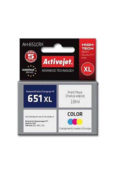 ActiveJet Cartuș de cerneală pentru HP 651 C2P11AE, 18 ml