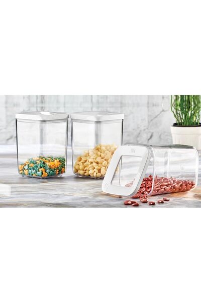 Nacario Nrcrioshop 3-Piece 1000 ml Square Storage Container, White 1201248