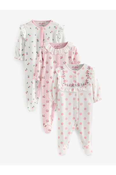 Next Baby طقم رومبر قطني وردي بنقشة زهور كاث كيدسون مكون من 3 قطع