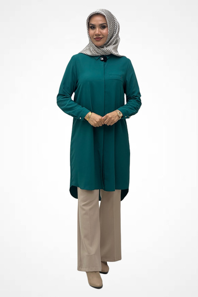 Zühre Gizli Düğme Detaylı Tunik T-0767