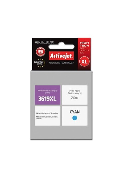 ActiveJet Ink Cartridge for Brother LC3619C, Cyan