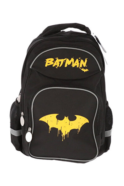 PIGNA Rucsac pentru gimnaziu Batman negru cu 3 fermoare