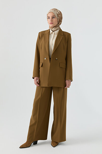 Tuğba Cep Detaylı Ceket Pantolon Takım - Olive