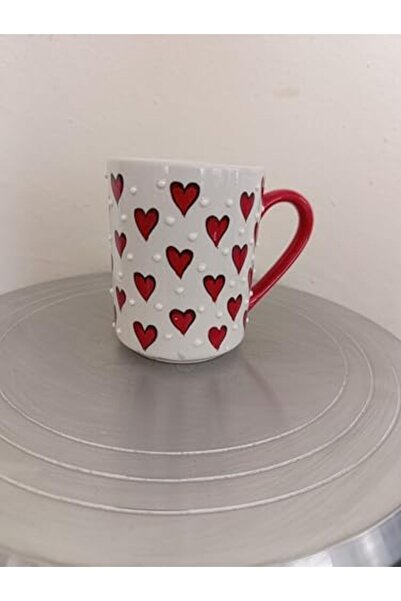 Nacario Nrcrioshop Handmade Heart Patterned 300ml Mug Ceramic Cup Hand Made 1...