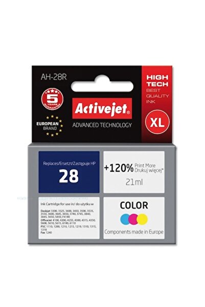 ActiveJet AH-28R Ink Cartridge (replacement for HP 28 C8728A) Premium, 21 ml