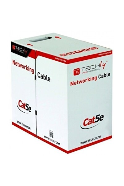 Techly Cablu de rețea, torsadat, F/UTP, Cat.5E, CCA, 305 m, cablu rigid de ex...