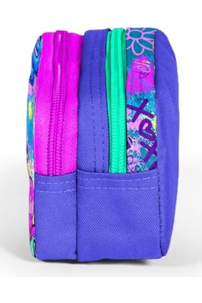 Yıldızan Esnshop Two-Compartment Girl's Lavender Graffiti Pencil Bag Pen Hold...