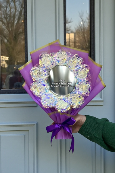 Zemtigo Led Işıklı Aynalı Sonsuzluk Gülü Buketi Aynalı Buket Sana Senden Daha...