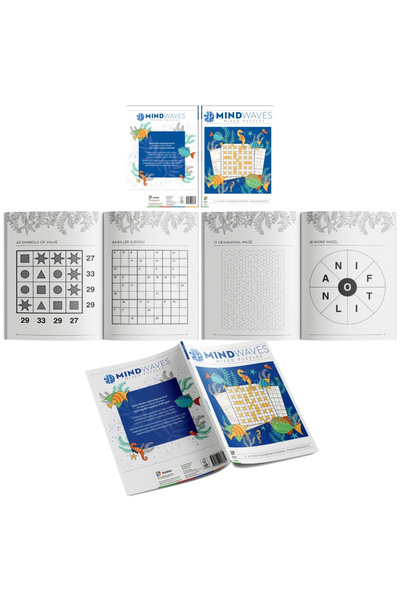 Hinkler كتاب ألغاز Mindwaves | ألغاز متنوعة | كتاب من 128 صفحة | 80 لغزًا | ل...