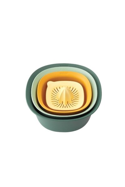 Brabantia Set Tasty+, 2 boluri de amestecat, strecurătoare și storcător
