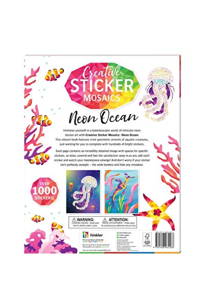 Hinkler Creative Sticker Mosaics Neon Ocean | 1000 Stickers | Stickers Art | Art & Craft Kit | Age 8+