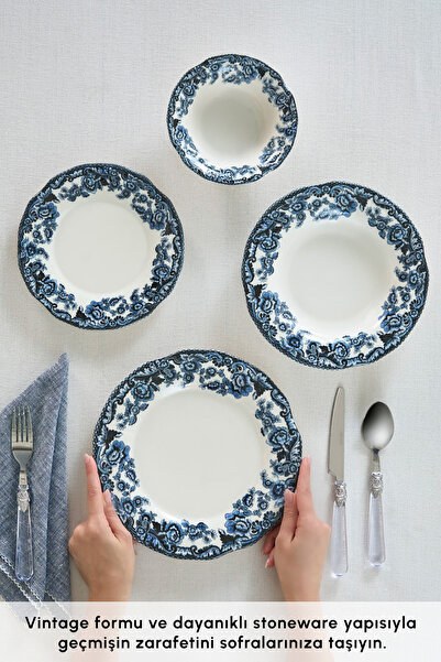 Emsan Melora Stoneware 24 Parça 6 Kişilik Yemek Takımı