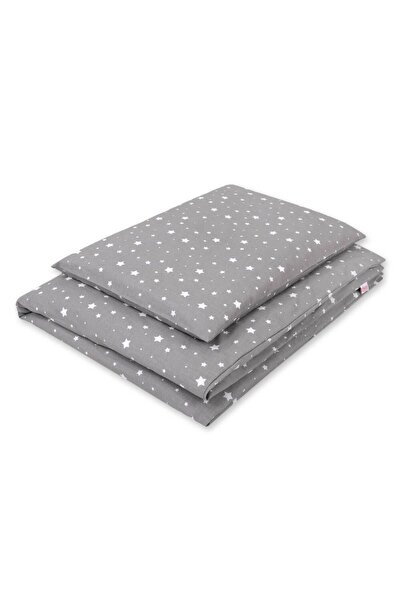 Other Children's 2-piece cotton bedding set 135x100 - mini white stars on gray