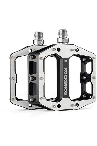 No branded ROCKBROS bicycle pedals, flat aluminum pedals.