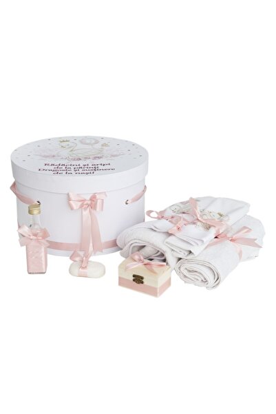 Flashmarket Trusou botez Fetita 8 piese cu Lebada Roz – Set complet botez, Cu...