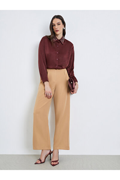 Styli Women Beige Straight Leg Trousers